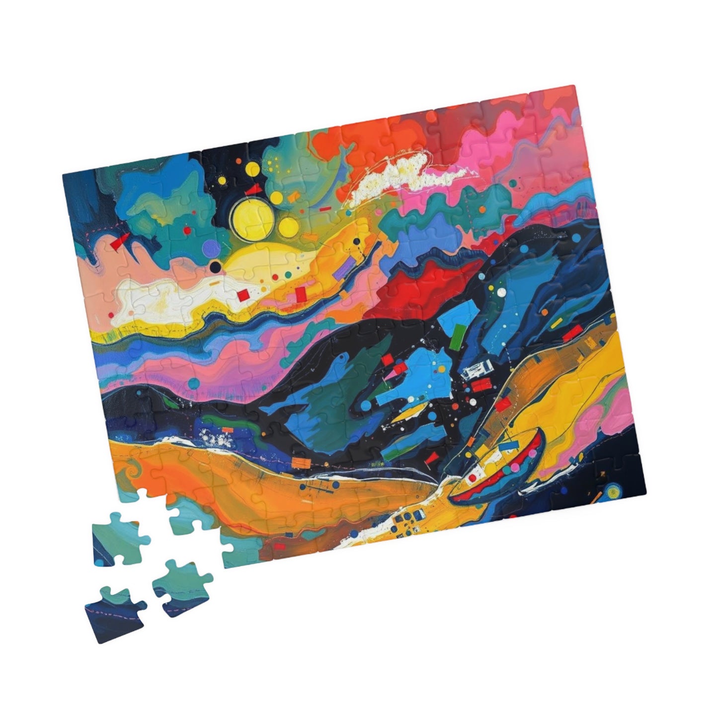 Vibrant Abstract Puzzle - Landscape Jigsaw Game for Adult, Art Therapy, Family Game Night, Home Entertainment, Brain Teaser Gift for Friends Puzzle The Puzzle Chest