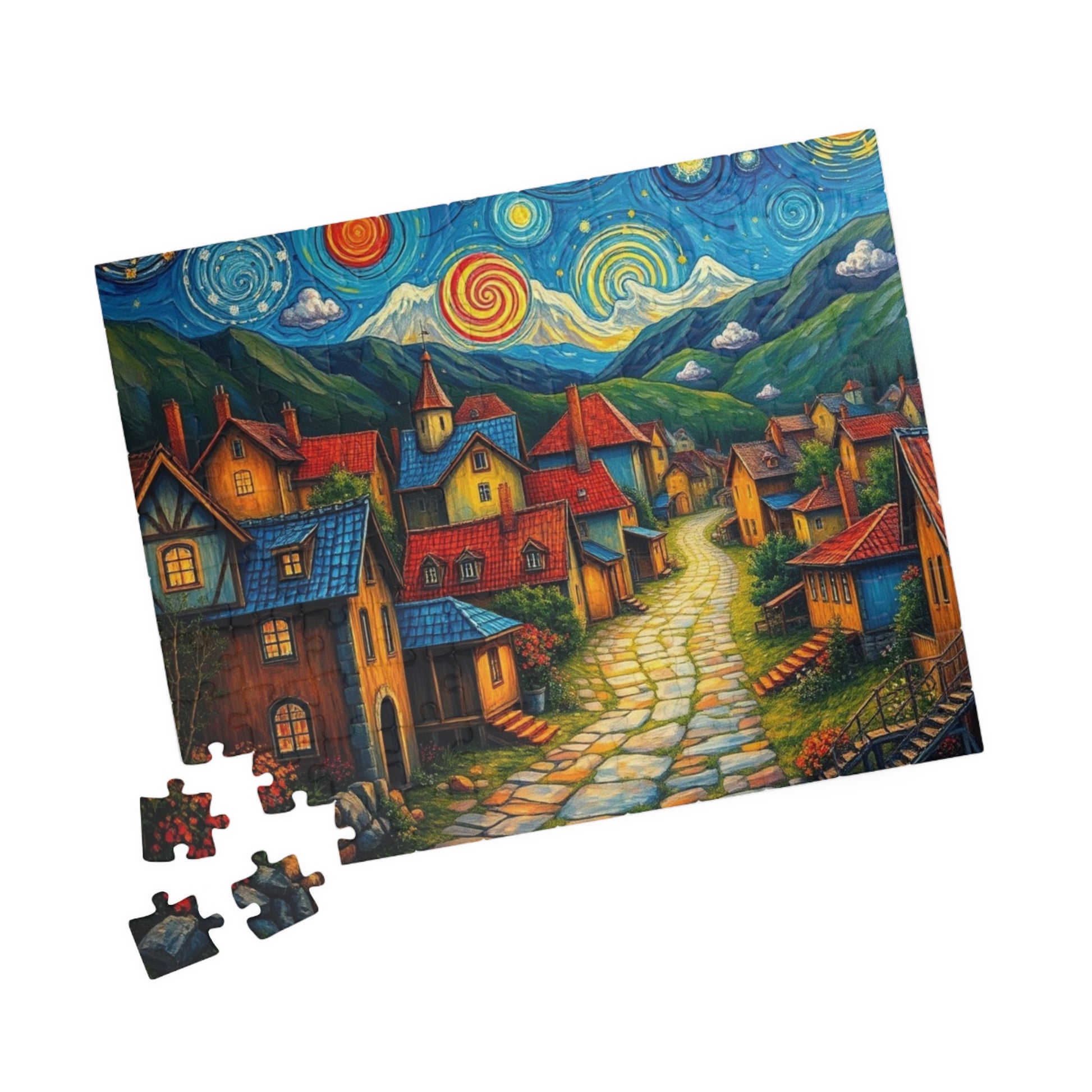 Charming Village Jigsaw Puzzle - Perfect for Family Fun, Adult Gift for Puzzle Lovers, Home Entertainment, Rainy Day Activity, Cozy Night In The Puzzle Chest