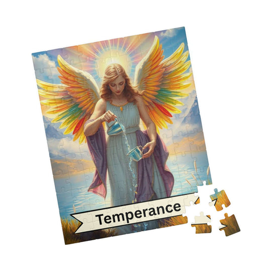 Angel Temperance Puzzle - Tarot Card Style Jigsaw Game for Spiritual Art Meditation Gift, Home Decor, Family Fun Activity, 110-1014 Pieces 110 pcs (Vertical) Puzzle The Puzzle Chest