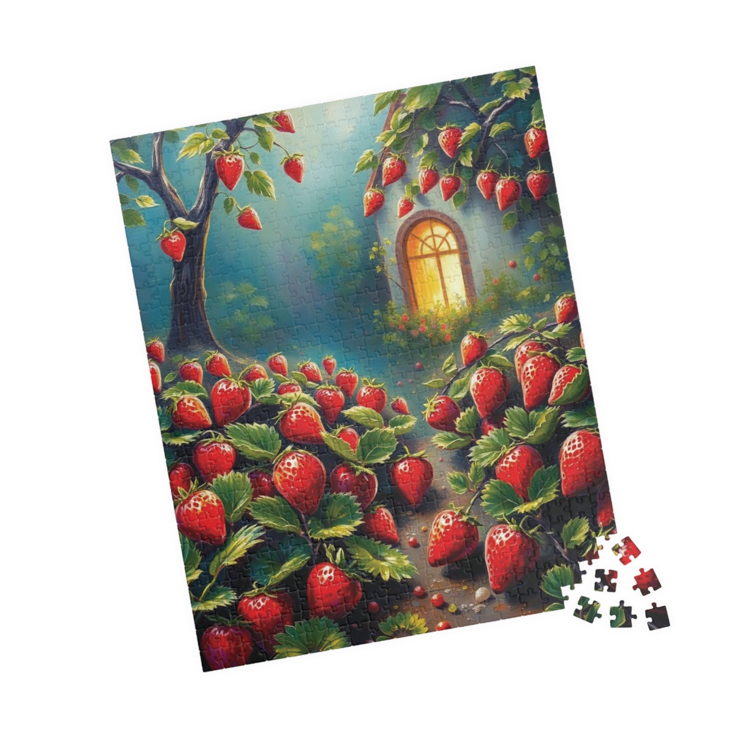Puzzle, Charming Strawberry Patch, Mystical Environment, Jigsaw, Brain Teaser, Relaxation Activity, Stress Relief, Family Fun Puzzle The Puzzle Chest