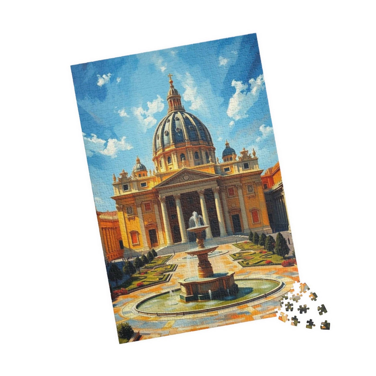 St. Peter’s Basilica Puzzle – Jigsaw of Vatican Landmark, Dome and Colonnades, Architecture 1014 pcs (Vertical) Puzzle The Puzzle Chest