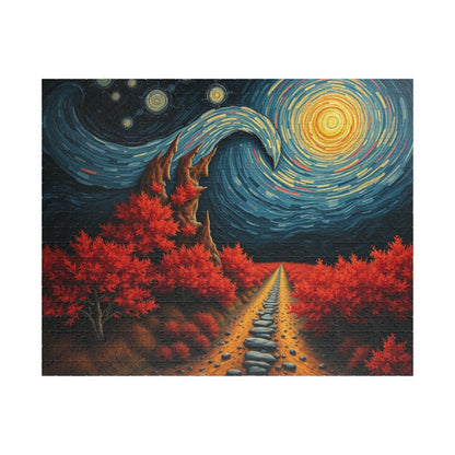 Abstract Landscape Jigsaw Puzzle Art for Adults, Autumn Nature Puzzle 520 pcs (Horizontal) Puzzle The Puzzle Chest