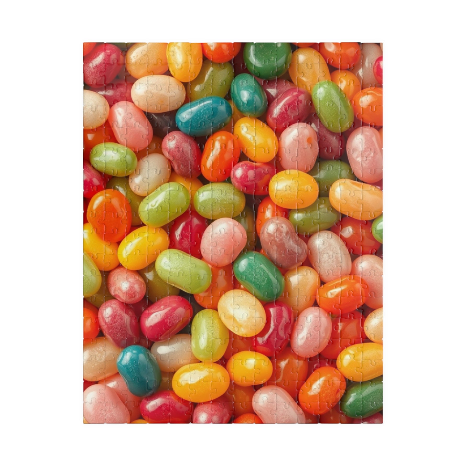 Chaotic Jelly Beans Puzzle, Vibrant Sweets-Themed Jigsaw, Bright Colorful Food Collage, Family Activity, Quiet Pastime, Foodie Puzzle Lover 252 pcs (Vertical) Puzzle The Puzzle Chest