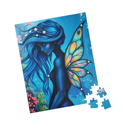Mermaid Fairy Puzzle, Enchanting Jigsaw Game for All Ages, Gift for Puzzle Lover, Home Entertainment, Blue Art Piece, Mindfulness Activity