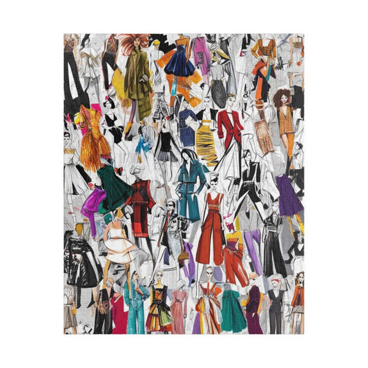 Fashion Illustration Collage Puzzle, Artistic Jigsaw for Fashion Lovers, Gift for Designers, Creative Activity, 110-1014 Piece 520 pcs (Vertical) Puzzle The Puzzle Chest