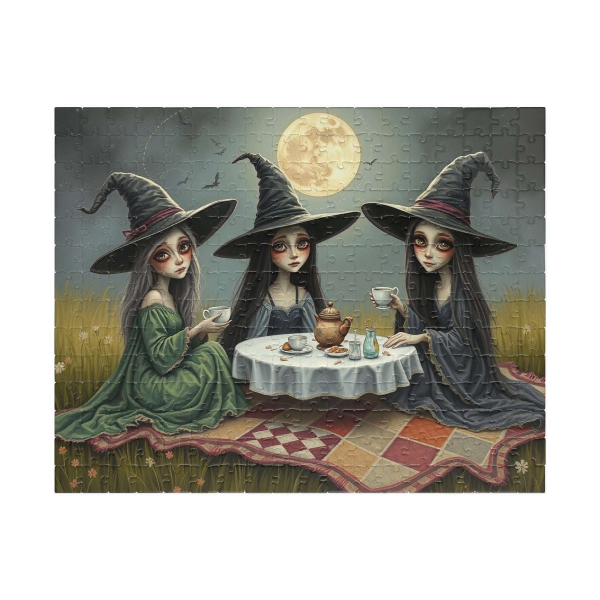 Enchanting Witch Tea Party Puzzle | Perfect for Halloween Fun, Cozy Nights, Family Game Night, Gift for Puzzle Lovers 252 pcs (Horizontal) Puzzle The Puzzle Chest