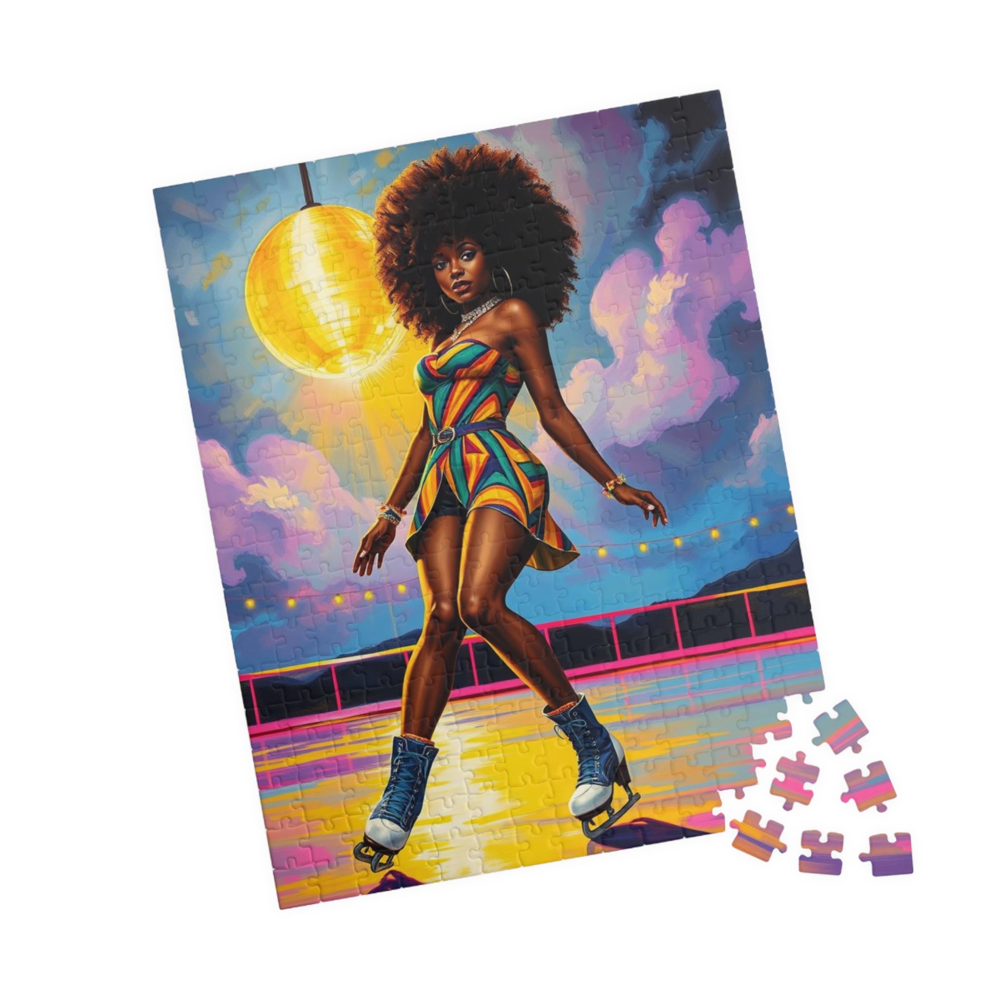 Retro Roller Skating Puzzle - Black Woman Jigsaw | Afrocentric Gift for Skating Enthusiast, Family Game Night, Nostalgic Home Entertainment Puzzle The Puzzle Chest