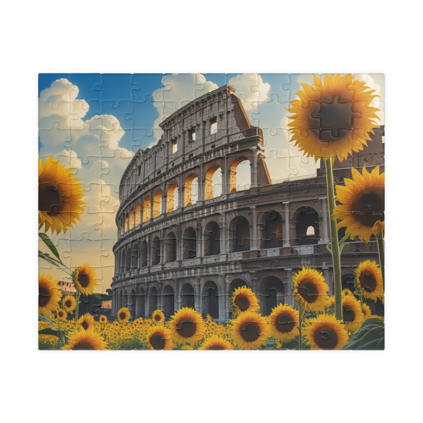 Jigsaw Puzzle, Ancient Colosseum and Sunflowers, 110 252 520 1014-Piece, Rome Italy, Creative Activity, Fun Family Game, Gift for Travelers 110 pcs (Horizontal) Puzzle The Puzzle Chest