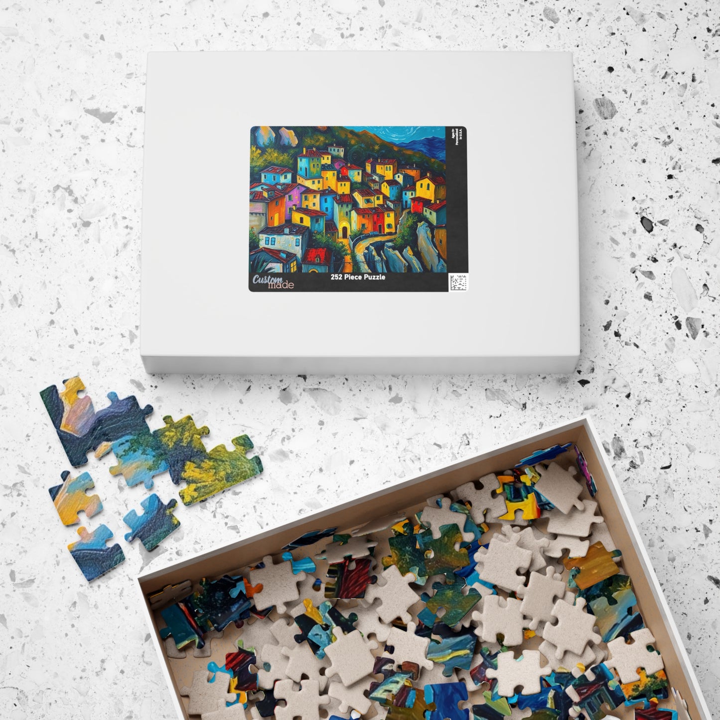 Colorful Village Art Puzzle - 110, 252, 520, 1014-piece | Perfect for Family Game Night, Gift for Art Lovers, Cozy Entertainment The Puzzle Chest