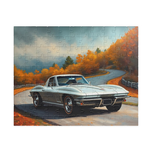 Vintage Car Puzzle - 1963 Corvette Stingray, Classic Auto Jigsaw Game, Best Friend Gift for Car Enthusiast, Family or Solo Fun, Brain Teaser 110 pcs (Horizontal) Puzzle The Puzzle Chest