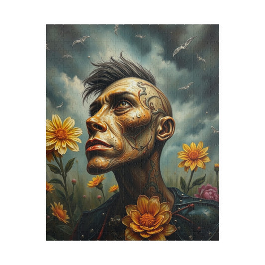 Steampunk Artistic Puzzle - Tattooed Man Design, 110-1014 pieces, Unique Gift, Home Decor, Mindful Activity, Creative Challenge 520 pcs (Vertical) Puzzle The Puzzle Chest