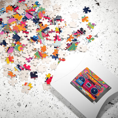 Retro Boombox Puzzle - Pop Art Jigsaw Game, Fun Family Activity, Music Lover Gift, Vintage Vibe, Home Entertainment, Perfect for Game Night Puzzle The Puzzle Chest