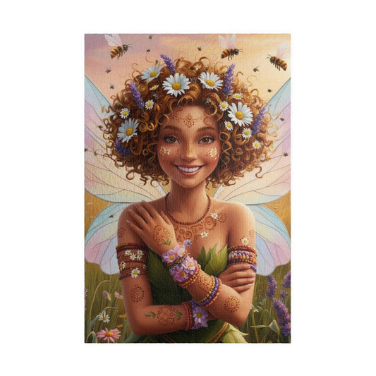 Wildflower Meadow Fairy Jigsaw Puzzle, Enchanting Mythical Gift for Fantasy Lover, Family Fun, Birthday and Holiday Activities, Brain Teaser
