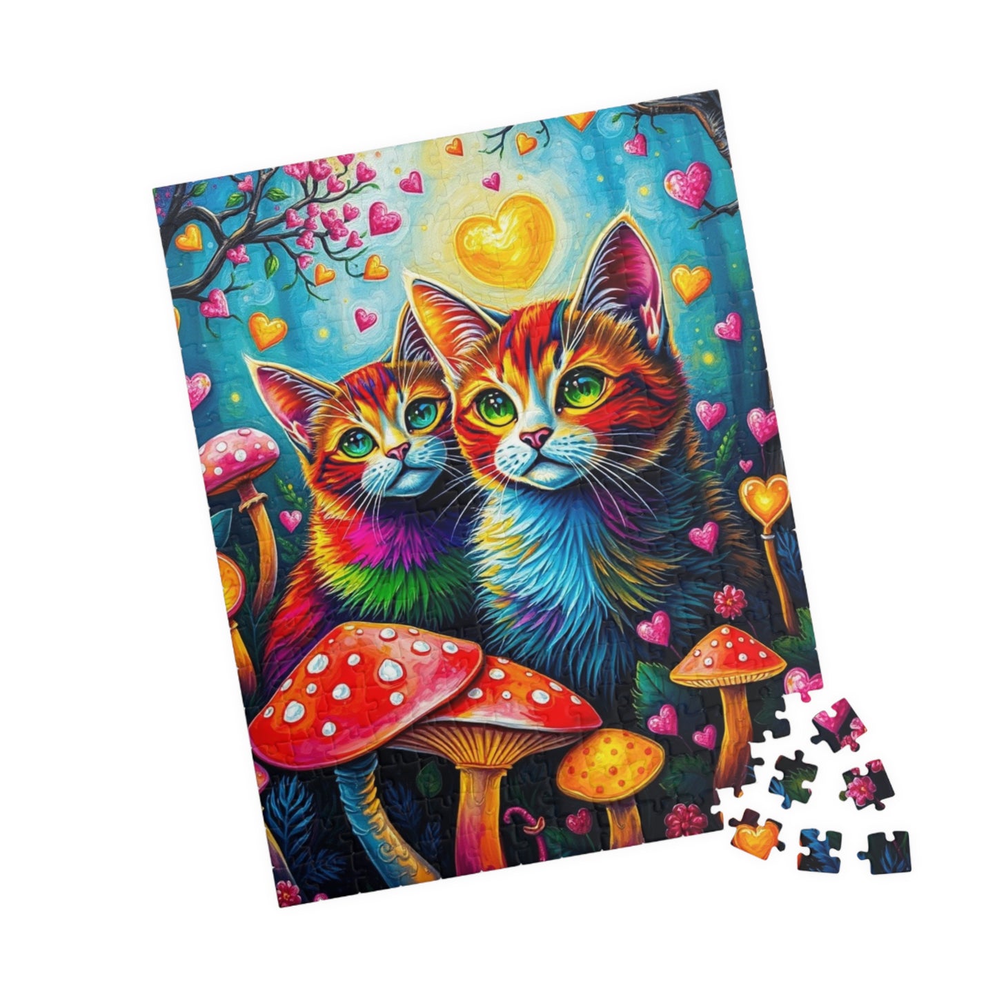 Whimsy Woods - Rainbow Cats and Pride Forest Jigsaw Puzzle, 110 to 1014-piece, Cat Lover Gift, Family Activity or Solo Fun, Brain Teaser Puzzle The Puzzle Chest