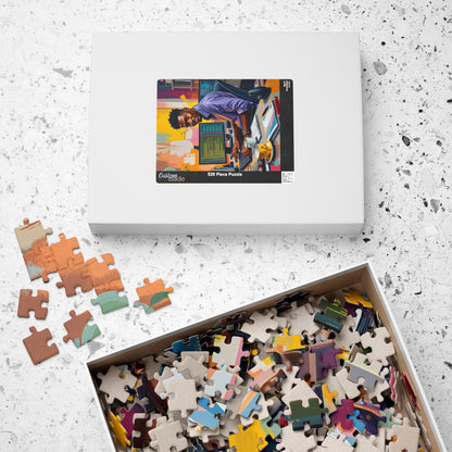 Afrocentric Jigsaw Puzzle - Black Man Creative Workspace, Black Art Jigsaw Puzzle Gift for Puzzle Lover, Home Entertainment, Mental Exercise