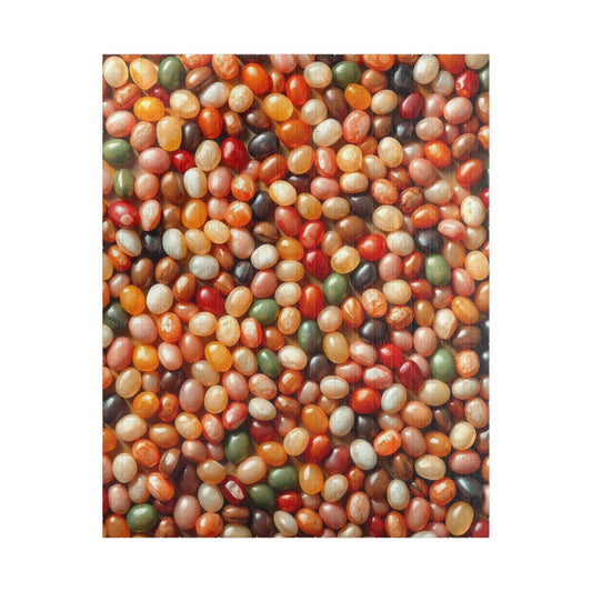Chaotic Jelly Beans Puzzle, Vibrant Candy-Themed Jigsaw, Earth Tones Food Collage, Family Activity, Quiet Pastime, Foodie Puzzle Lover 520 pcs (Vertical) Puzzle The Puzzle Chest