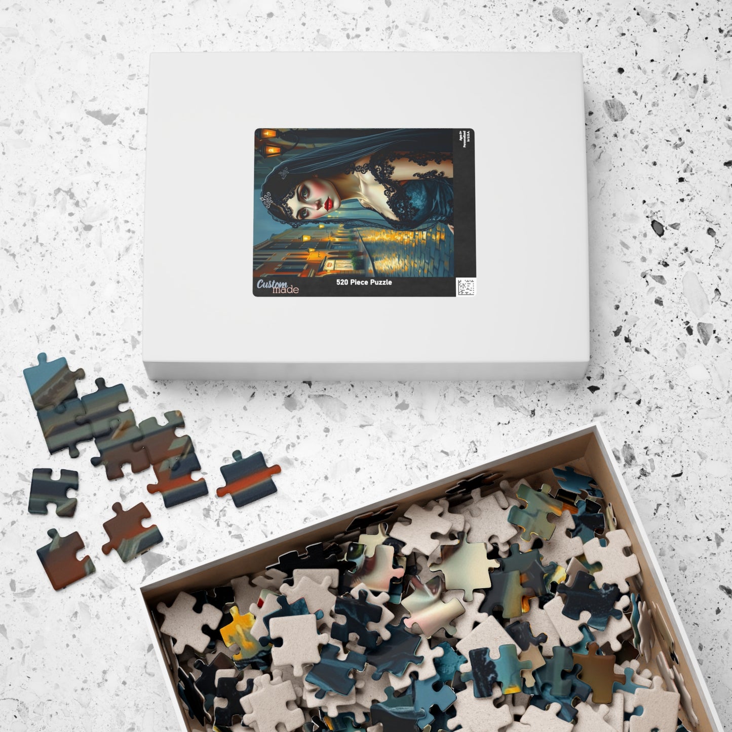Gothic Bride Portrait Puzzle - Unique Artwork 110, 252, 520, 1014-Piece, Perfect Gift for Puzzle Lovers Dark Art Enthusiasts, Cosplay Puzzle The Puzzle Chest