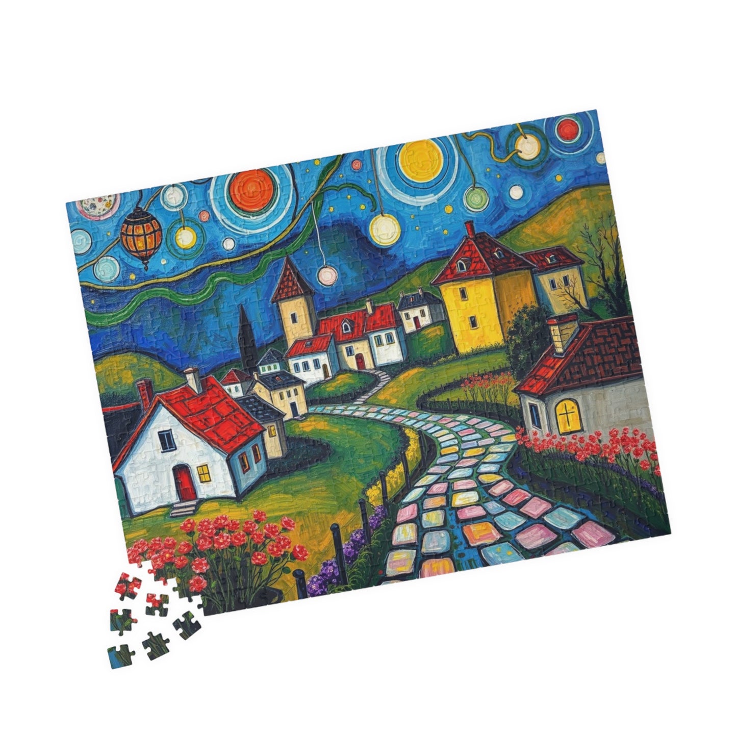Whimsical Village Puzzle, 110, 252, 520, 1014-piece, Cozy Family Time Activity, Perfect Gift for Puzzle Lovers, Home Decor, Brain Teaser The Puzzle Chest