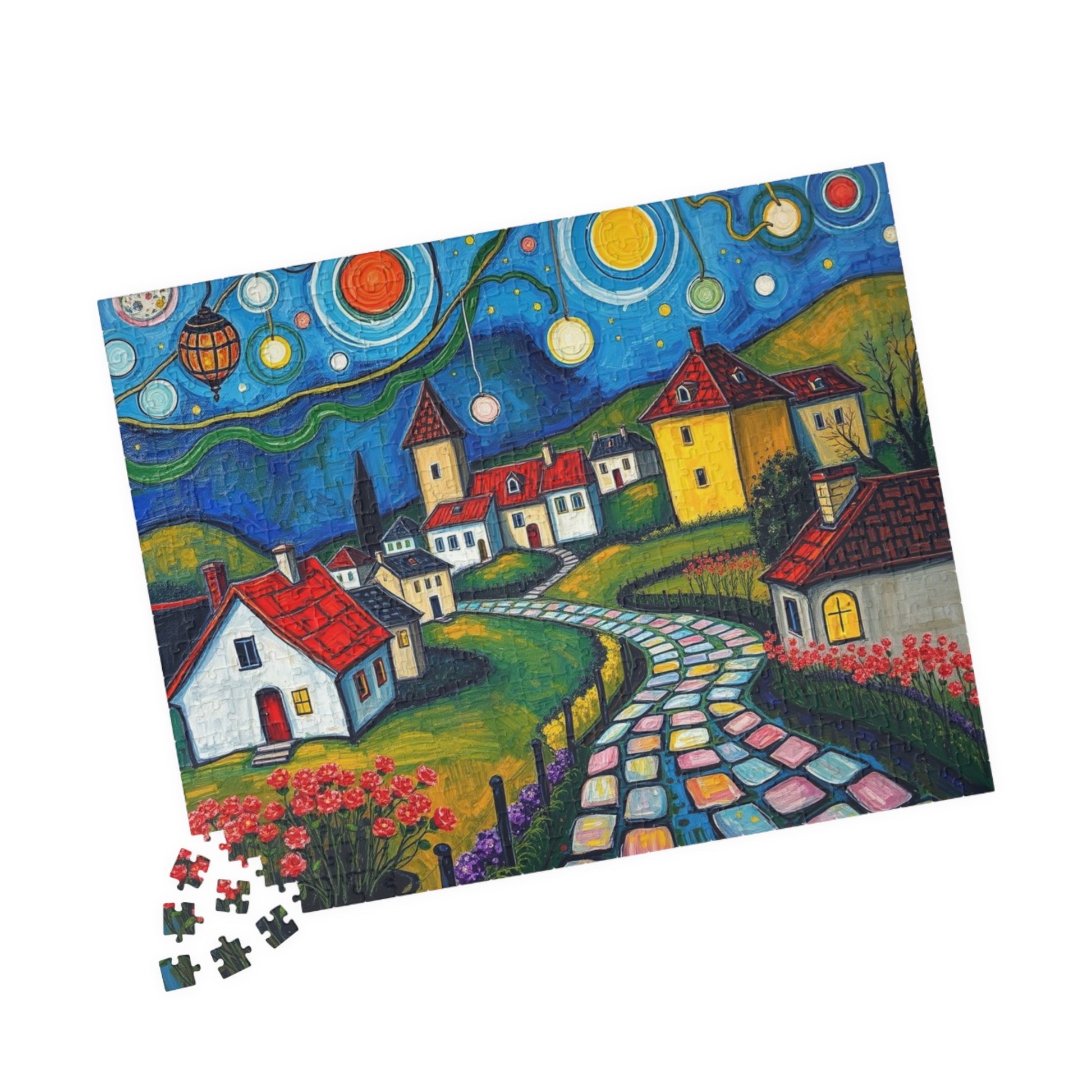Whimsical Village Puzzle, 110, 252, 520, 1014-piece, Cozy Family Time Activity, Perfect Gift for Puzzle Lovers, Home Decor, Brain Teaser The Puzzle Chest