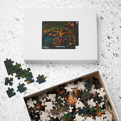 Puzzle, Flower Garden Night Scene, Firefly Illuminated Dryad, Bark-like Skin, 110 252 520 1014-Piece, Jigsaw Game, Artistic Gift, Relaxing Puzzle The Puzzle Chest