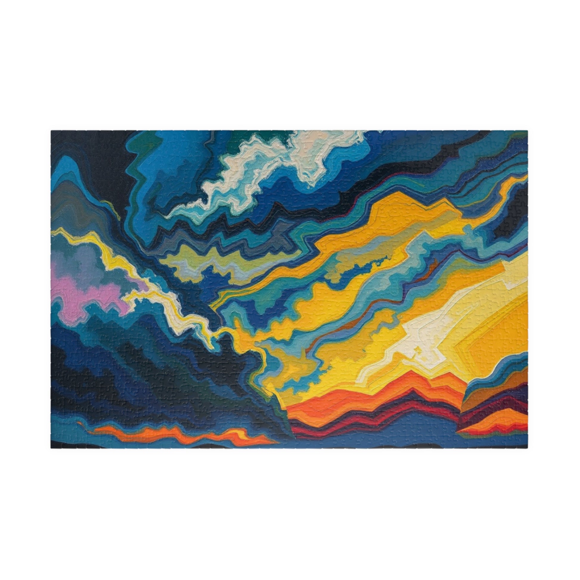 Colorful Abstract Puzzle Artwork, Unique Jigsaw Game for Family Fun, Gift for Art Lovers, Mindful Activity, Home Entertainment 1014 pcs (Horizontal) Puzzle The Puzzle Chest