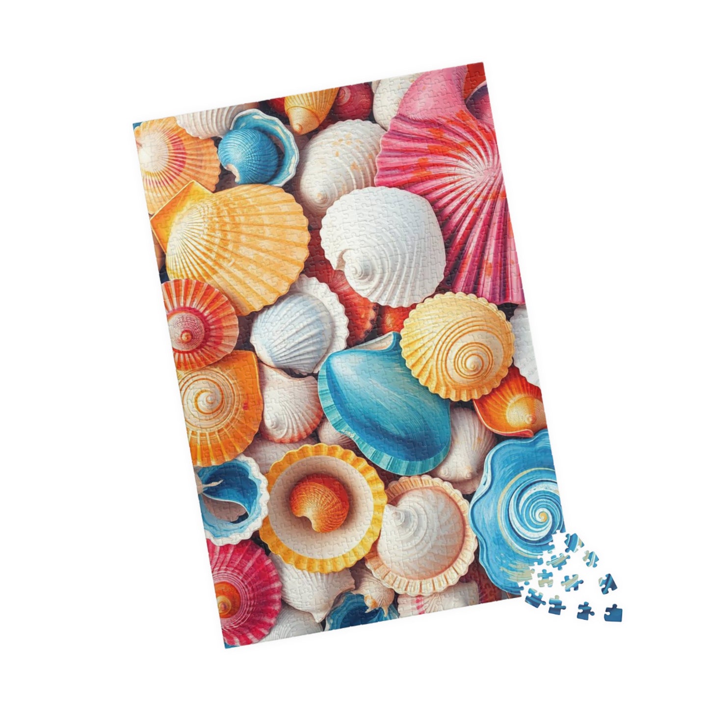Chaotic Seashell Jigsaw Puzzle - Beach Themed Collage, Ideal for Family Game Nights, Creative Hobby, Holiday Birthday Gift for Ocean Lovers Puzzle The Puzzle Chest