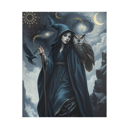 Mystical Night Witch Puzzle, 110-1014 Piece | Enchanting Fantasy Dark Art, Witchcraft Decor, Mindful Activity, Gift for Puzzle Lovers, Home