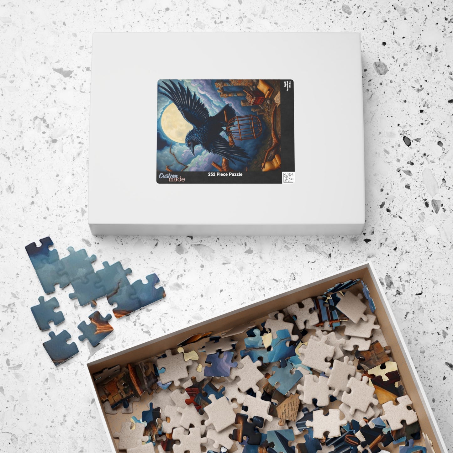 Midnight Messenger - Mystical Raven Puzzle, 110, 252, 520-piece Gothic Jigsaw Game for Family Game Night, Bird Lover Gift for Friends