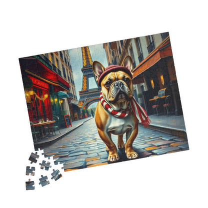 Eiffel Tower Dog Puzzle - French Bulldog, Pet Lover Gift for Friend Holiday or Birthday, Family Fun Home Entertainment, Hobby, Brain Teaser Puzzle The Puzzle Chest