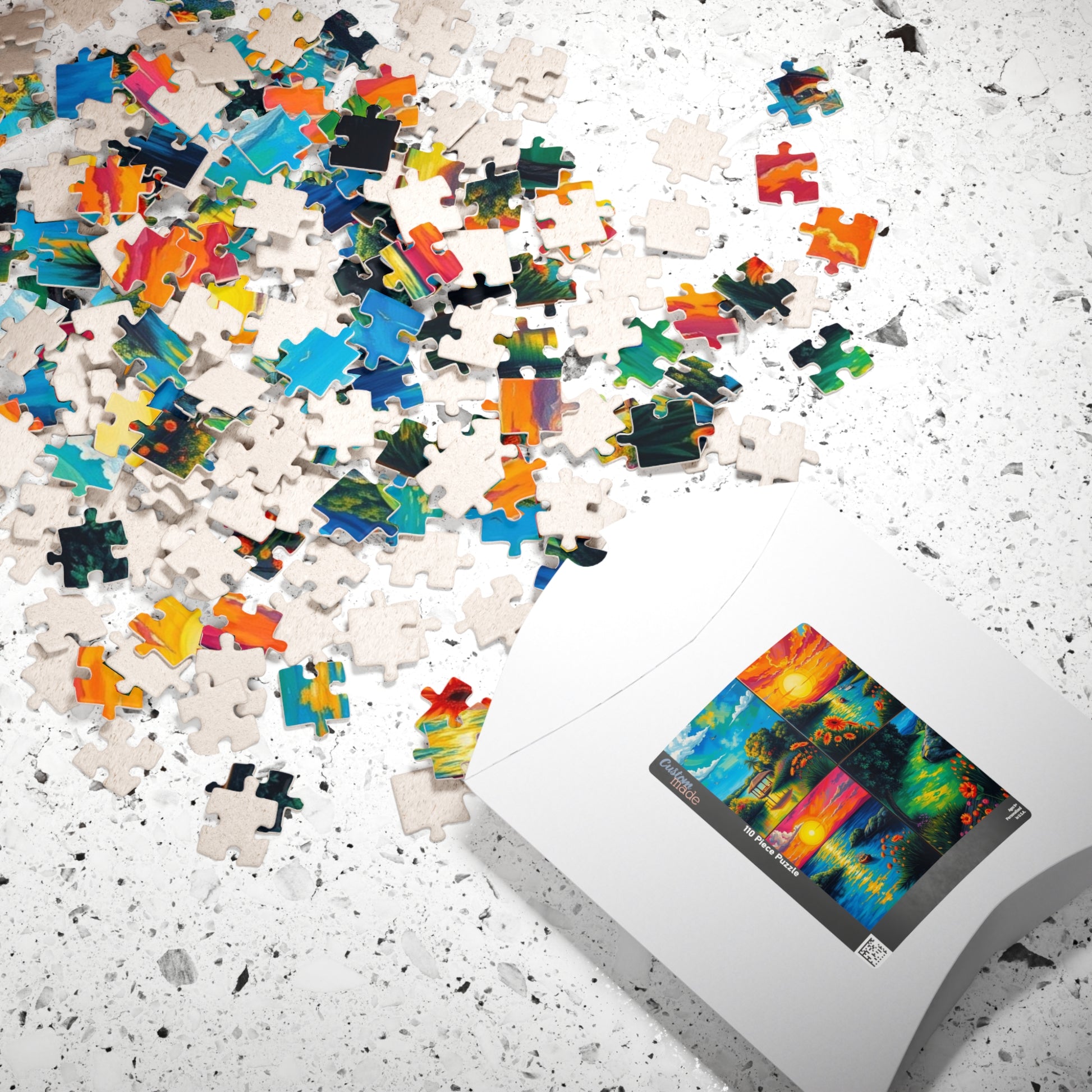 Puzzle, Summer Collage with Bioluminescent Colors, 110, 252, 520, 1014 Piece Jigsaw Game, Nature Artwork, Creative Activity, Family Fun Puzzle The Puzzle Chest