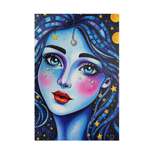 Mosaic Portrait Celestial Woman Puzzle | 110-1014 Piece Stars and Planets Jigsaw Game, Starry Night Artwork, Gift for Puzzle Lovers, Mindful 1014 pcs (Vertical) Puzzle The Puzzle Chest