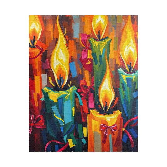Candlelight Jigsaw Puzzle for Adults - Cozy Abstract Candle Art Christmas Theme