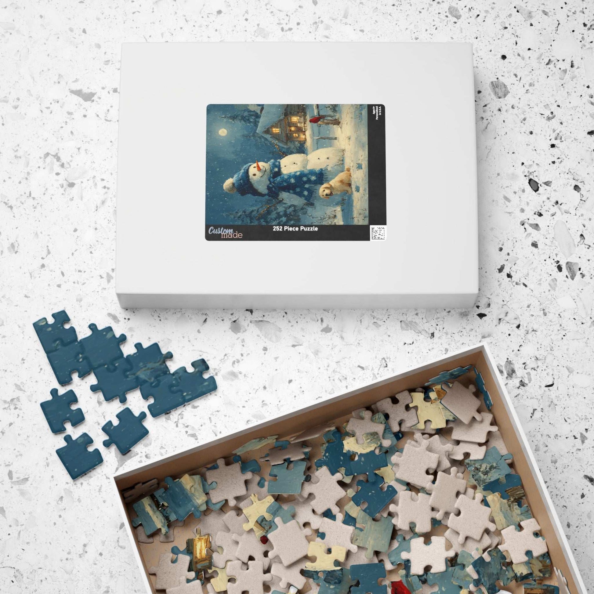 Frosty Fun With Friends - Cozy Winter Puzzle, Snowman Puppy and Bird Jigsaw , Ideal for Family Night or Solo Fun, Senior Brain Teaser, Gifts Puzzle The Puzzle Chest