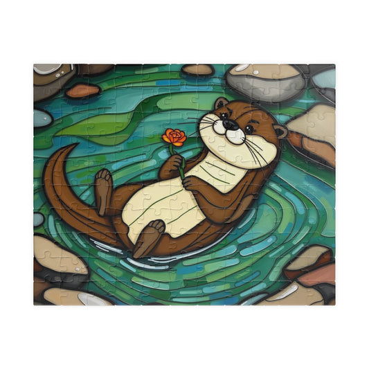 River Serenity Otter Puzzle - 110-1014 Piece Cute Wildlife Animal Jigsaw Game for Fun Family Activity, Unique Gift Idea, Creative Challenge
