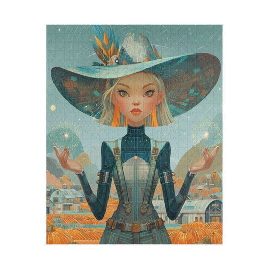 2030s Autumn Cowgirl Jigsaw Puzzle - Futuristic Farm, Fall Themed Gift for Family Fun, Cozy Nights, Thanksgiving, and Home Decor Puzzle The Puzzle Chest