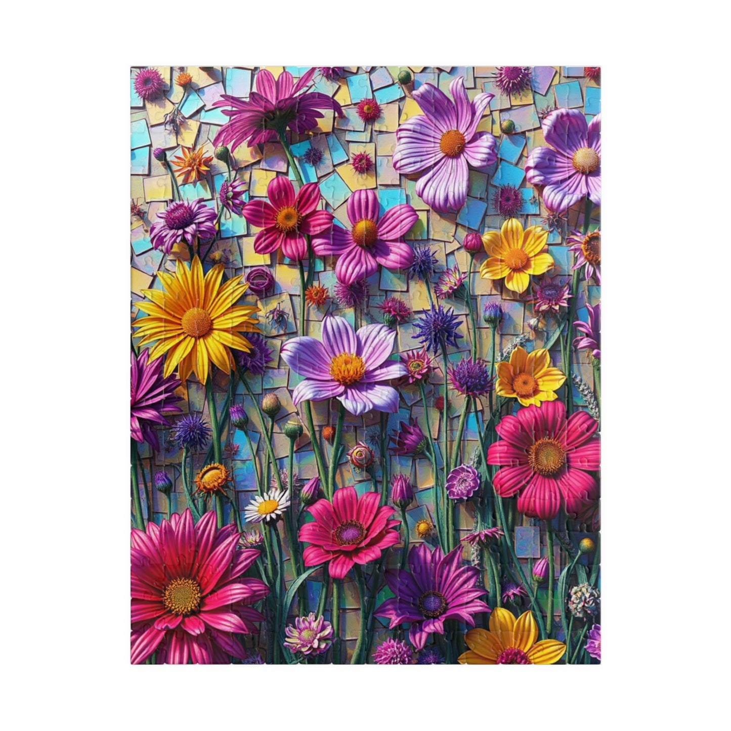 Floral Mosaic Puzzle, 110-1014 Pieces, Flower Jigsaw Game, Relaxing Family Activity, Gift for Puzzle Lovers and Art Enthusiasts, Frameable 252 pcs (Vertical) Puzzle The Puzzle Chest