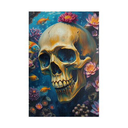 Skull Ocean Puzzle, Unique Skull Artwork, 110-1014 Piece Gothic Adult Jigsaw Game, Gift for Puzzle Enthusiast, Perfect Home Entertainment 1014 pcs (Vertical) Puzzle The Puzzle Chest