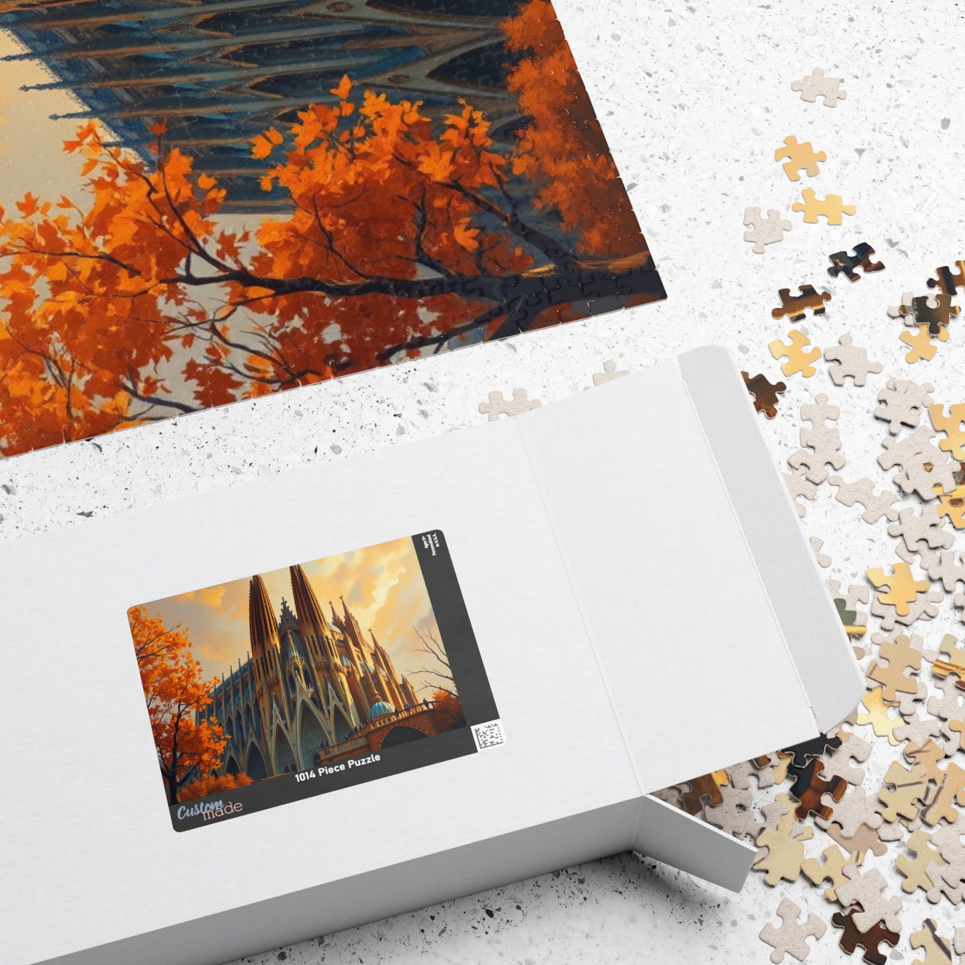Autunm Sagrada Familia Puzzle, Famous Landmark Iconic Barcelona Church, Travel-inspired Jigsaw, Architecture Lover Gift, Mindful Activity Puzzle The Puzzle Chest
