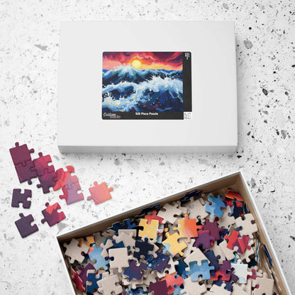 Abstract Ocean Sunrise Puzzle for Adults - Colorful Seascape Jigsaw Game