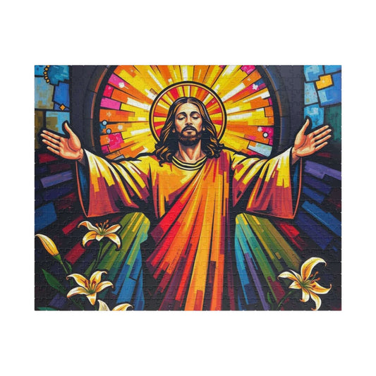 Radiant Jesus Puzzle - Colorful Religious Jigsaw, Inspirational Artwork Ideal Gift for Faith, Family Gatherings, and Spiritual Celebrations