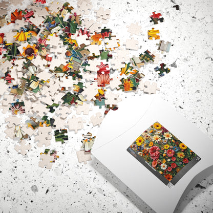 Vibrant Flower Garden Mosaic Puzzle | Perfect Gift for Nature Lovers and Art Enthusiasts, Family Bonding Activity, Birthday, and Relaxation Puzzle The Puzzle Chest
