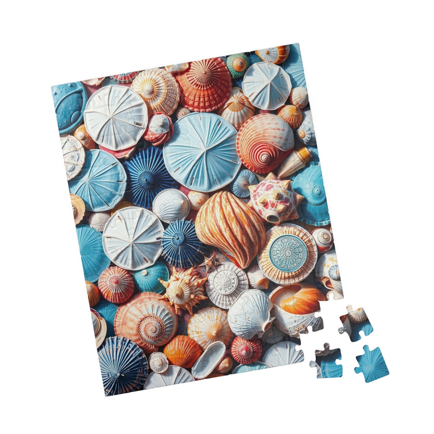Seashell Collage Puzzle - 110/252/520/1014 Pieces, Marine Decor, Ocean Lover and Puzzle Enthusiast Gift, Family Fun, Beach-Themed Activity Puzzle The Puzzle Chest