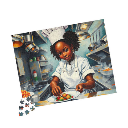 African American Chef Jigsaw Puzzle, Black Woman Cooking, Art Enthusiast Afrocentric Gift, Family Mindfulness Activity, Fun Brain Teaser