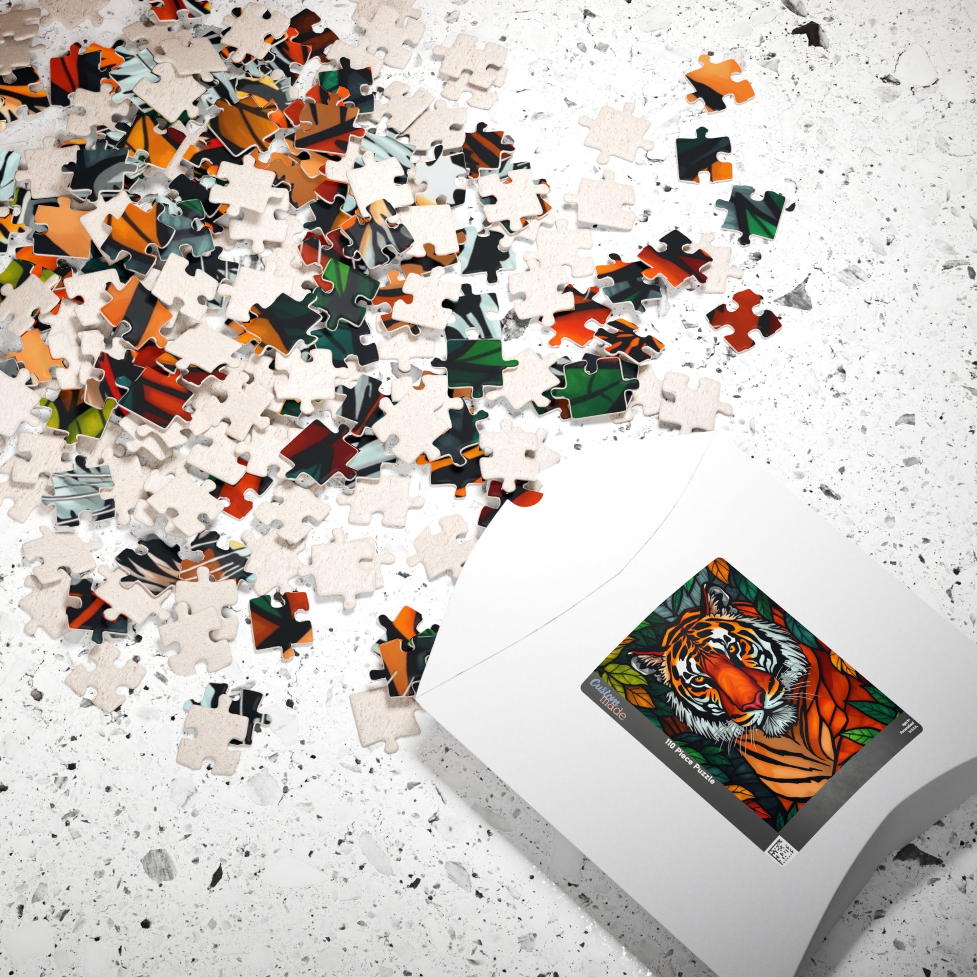 Tiger Art Puzzle - Colorful Wildlife Jigsaw for Nature and Animal Lovers, Gift for Friends and Family, Fun Indoor Activity Puzzle The Puzzle Chest