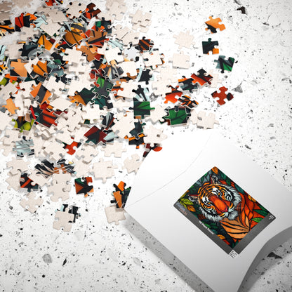 Tiger Art Puzzle - Colorful Wildlife Jigsaw for Nature and Animal Lovers, Gift for Friends and Family, Fun Indoor Activity Puzzle The Puzzle Chest