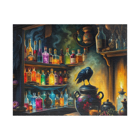 Mystical Potion Puzzle, Enchanting Jigsaw for Adults, Cozy Game Night Entertainment, Halloween Gift, Home Decor, Creative Activity 520 pcs (Horizontal) The Puzzle Chest