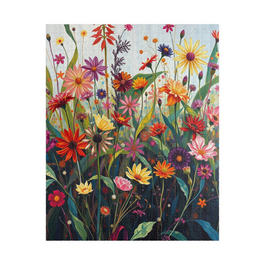 Floral Wildflower Jigsaw Puzzle, Vibrant Garden Scene, Family Activity, Gift for Flower Lover, Home Entertainment Mindfulness Hobby 520 pcs (Vertical) Puzzle The Puzzle Chest