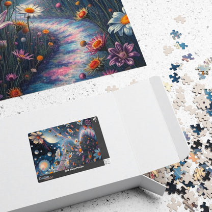 Wildflower Fantasy Puzzle, Surreal Floral Landscape Jigsaw Game for Adult, Mindfulness Activity Home Entertainment Puzzler Brain Teaser Gift Puzzle The Puzzle Chest