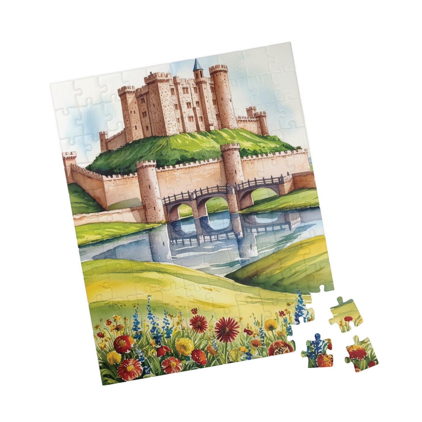Enchanted Castle Landscape Jigsaw Puzzle, Rolling Hills and Fairytale Fortress, Ideal Gift for Medieval Art Enthusiast, Staycation Activity Puzzle The Puzzle Chest