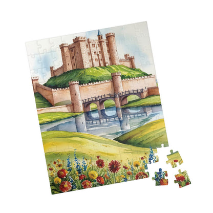 Enchanted Castle Landscape Jigsaw Puzzle, Rolling Hills and Fairytale Fortress, Ideal Gift for Medieval Art Enthusiast, Staycation Activity Puzzle The Puzzle Chest